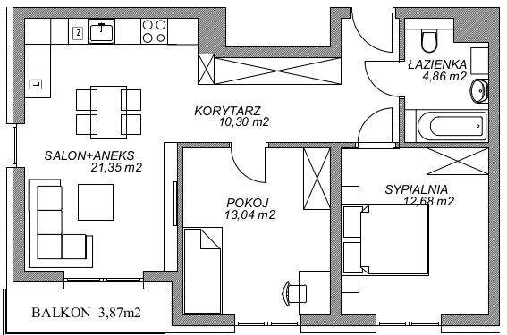 Nowe Skiereszewo Mieszkanie A04